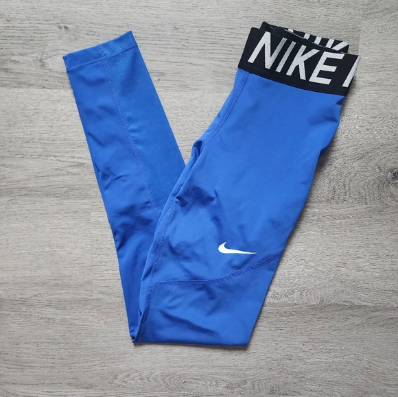 Nike Women's Dri-Fit Blue Athletic Activewear Leggings Small S - Picture 1 of 7